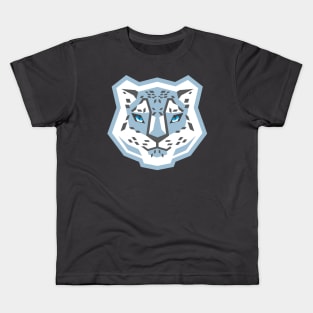 snow leopard geometric Kids T-Shirt